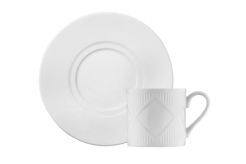 Kaffekoppset Adine 12 Delar - Porslin/Vit - Kaffekopp & kaffemugg - Porslin