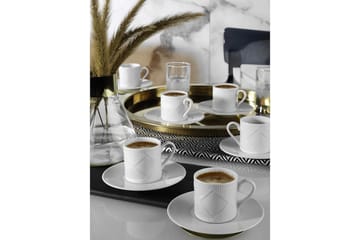 Kaffekoppset Adine 12 Delar - Porslin/Vit - Servering & matlagning - Porslin