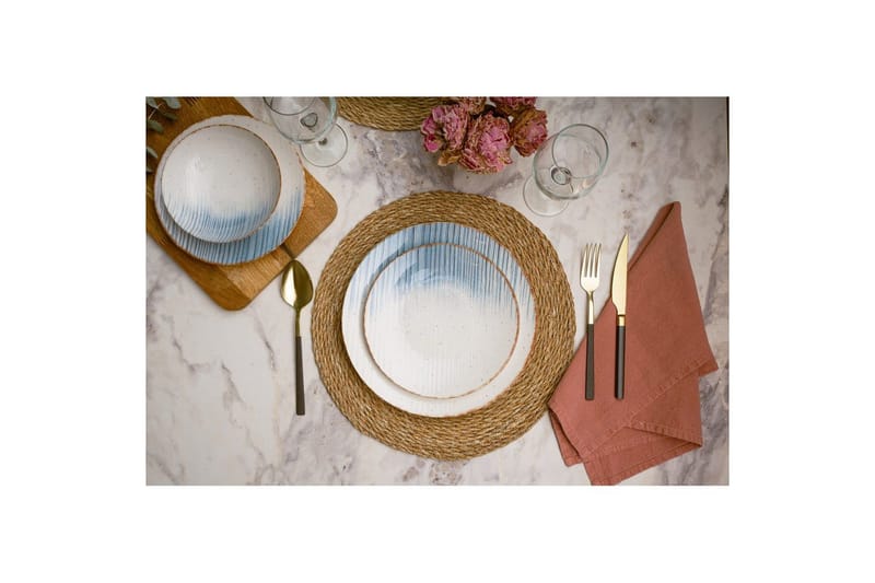 Middagset (24 delar) Syril Flerfärgad - Vit - Servering & matlagning - Porslin