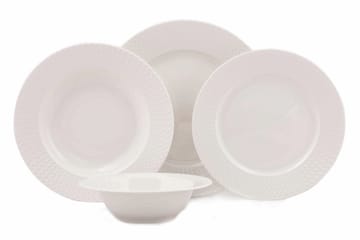 Middagsservis Adine 24 Delar Porslin - Vit - Servering & matlagning - Porslin
