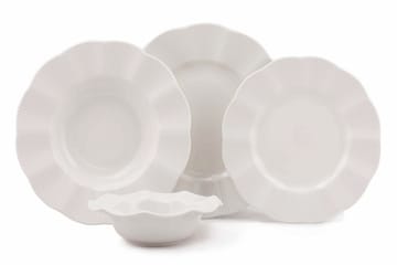 Middagsservis Adine 24 Delar Porslin - Creme - Servering & matlagning - Porslin