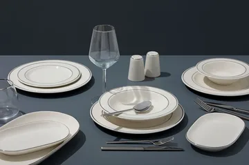 Platin Middagsservis (53 delar) 53x33x36 cm - vit och silver - Servering & matlagning - Porslin