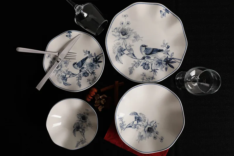 Mathura Servis - Flerfärgad - Servering & matlagning - Porslin - Porslin servis