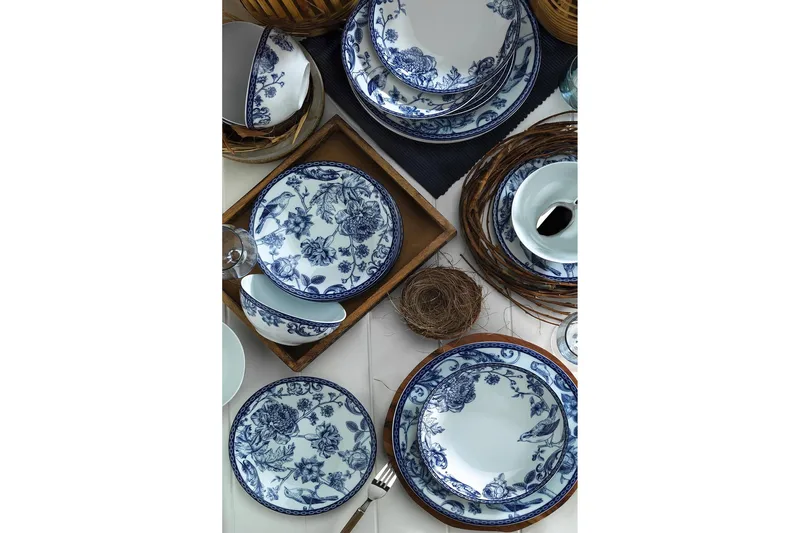 Tallriksset 24-pack - Blå/Vit - Servering & matlagning - Porslin