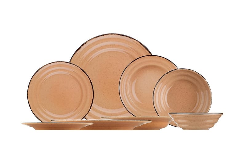 Tallriksset Adine 24 Delar, Porslin/Ljusrosa