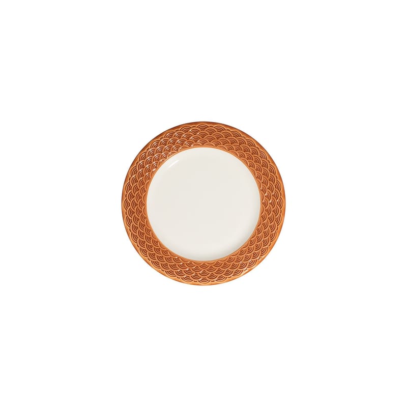 Tyrvik Middagsservis (24 delar) 32x36x41 cm - vit och orange - Servering & matlagning - Porslin
