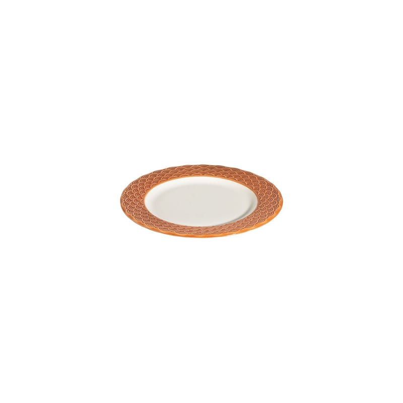 Tyrvik Middagsservis (24 delar) 32x36x41 cm - vit och orange - Servering & matlagning - Porslin
