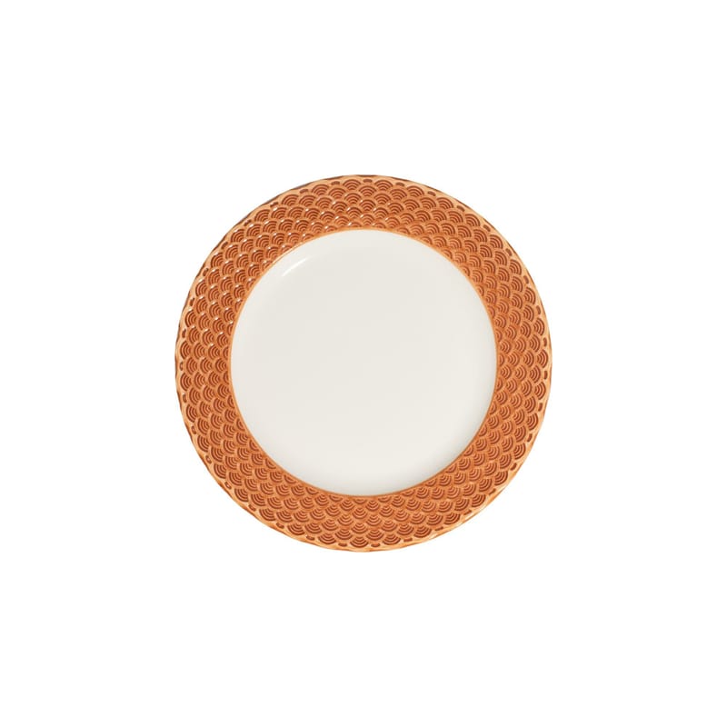 Tyrvik Middagsservis (24 delar) 32x36x41 cm - vit och orange - Servering & matlagning - Porslin