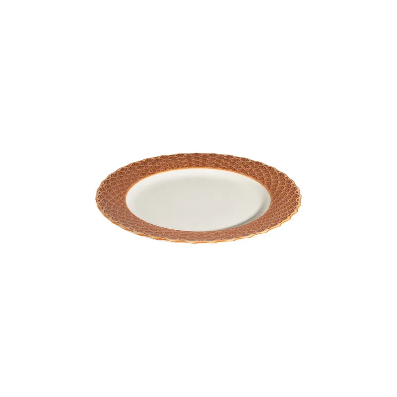 Tyrvik Middagsservis (24 delar) 32x36x41 cm - vit och orange - Servering & matlagning - Porslin