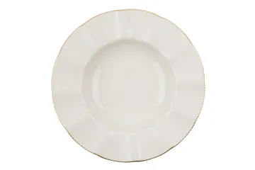 Adine Middagsservis 24 Delar Porslin - Creme/Guld - Servering & matlagning - Tallrikar & skålar