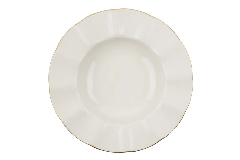 Adine Middagsservis 24 Delar Porslin - Creme/Guld - Servering & matlagning - Tallrikar & skålar