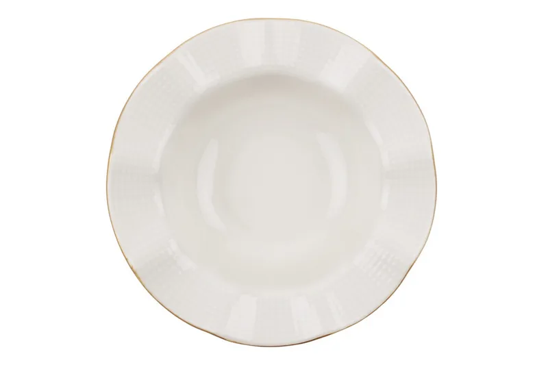 Adine Middagsservis 24 Delar Porslin - Creme/Guld - Servering & matlagning - Tallrikar & skålar