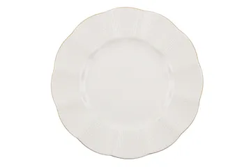 Adine Middagsservis 24 Delar Porslin - Creme/Guld - Servering & matlagning - Tallrikar & skålar