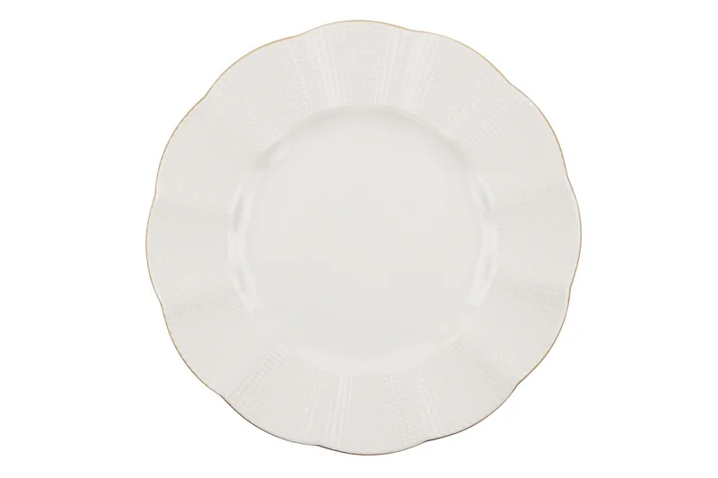 Adine Middagsservis 24 Delar Porslin - Creme/Guld - Servering & matlagning - Tallrikar & skålar