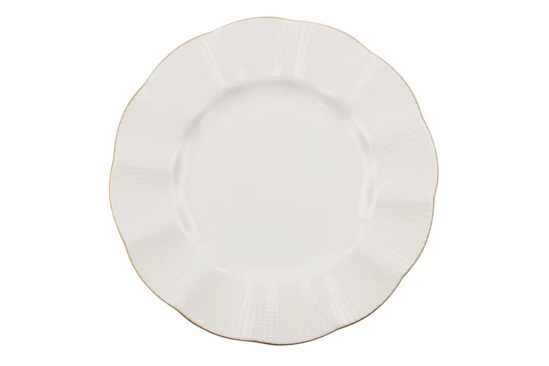 Adine Middagsservis 24 Delar Porslin - Creme/Guld - Servering & matlagning - Tallrikar & skålar