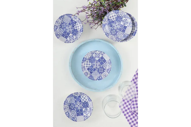 Assietter - Vit/Mörkblå - Servering & matlagning - Tallrikar & skålar - Assiett