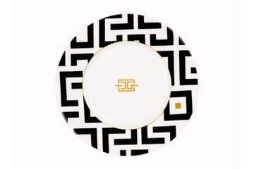 DECO Assietter Benporslin Ø22,5 cm - Svart / Vit - Servering & matlagning - Tallrikar & skålar - Assiett