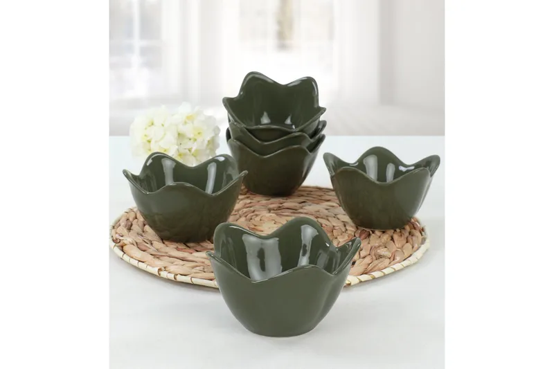 Floweryna Djup Tallrik, Mörkgrön