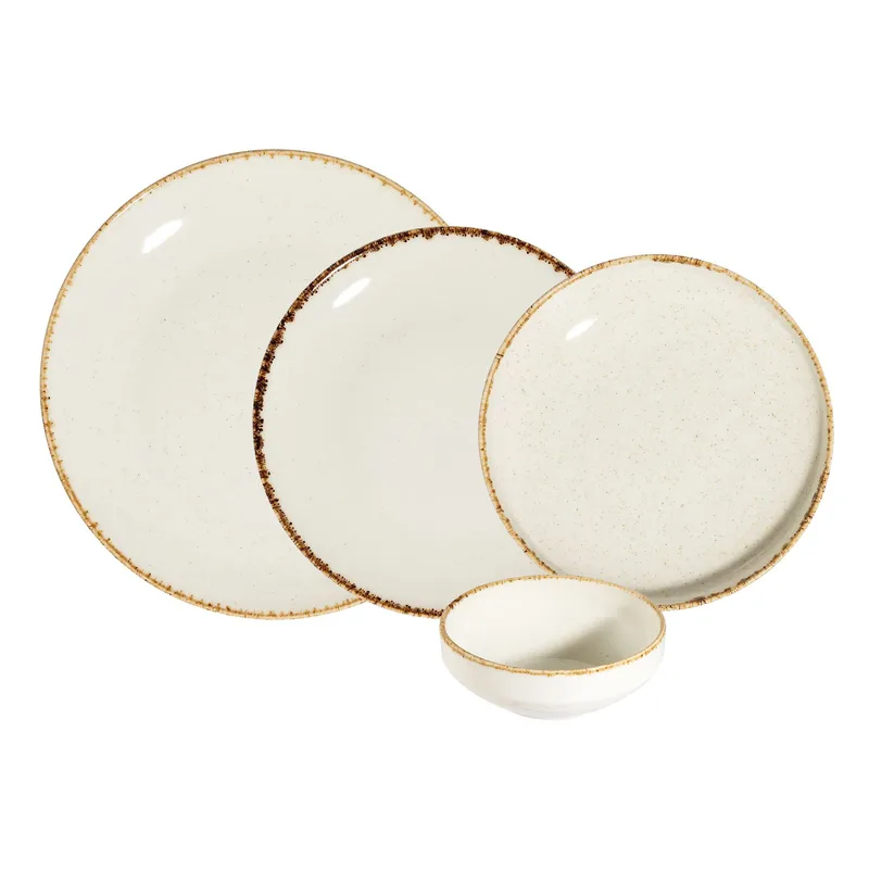 Fenvik Servis (24 delar) 32x36x40 cm, Vit och beige