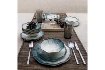 Subatan Tallriksset 24 Delar - Porslin/Flerfärgad - Servering & matlagning - Tallrikar & skålar - Fyrkantiga tallrikar