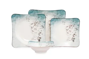 Subatan Tallriksset 24 Delar - Porslin/Flerfärgad - Servering & matlagning - Tallrikar & skålar - Fyrkantiga tallrikar