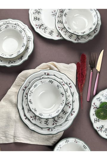 Interlaken Middagsservis (24 delar) 32x35x41 cm - Flerfärgad - Servering & matlagning - Tallrikar & skålar - Fyrkantiga tallrikar