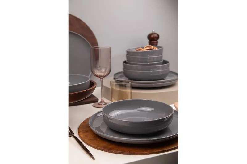 Middagset (12 delar) Athodna Antracit - Antracit - Servering & matlagning - Tallrikar & skålar - Tallrikar set