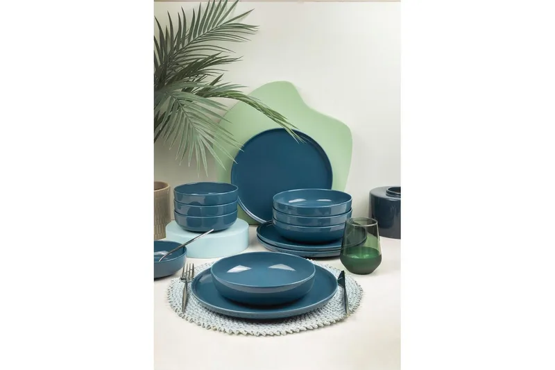 Middagset (12 delar) Prynn mörkblå - Mörkblå - Servering & matlagning - Tallrikar & skålar - Tallrikar set
