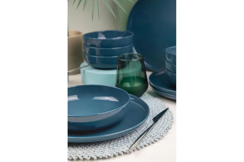 Middagset (12 delar) Prynn mörkblå - Mörkblå - Servering & matlagning - Tallrikar & skålar - Tallrikar set