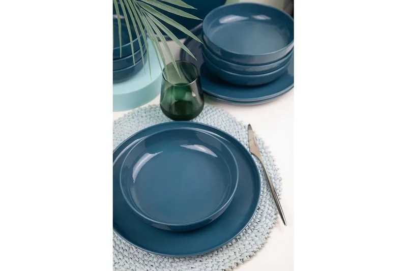 Middagset (12 delar) Prynn mörkblå - Mörkblå - Servering & matlagning - Tallrikar & skålar - Tallrikar set