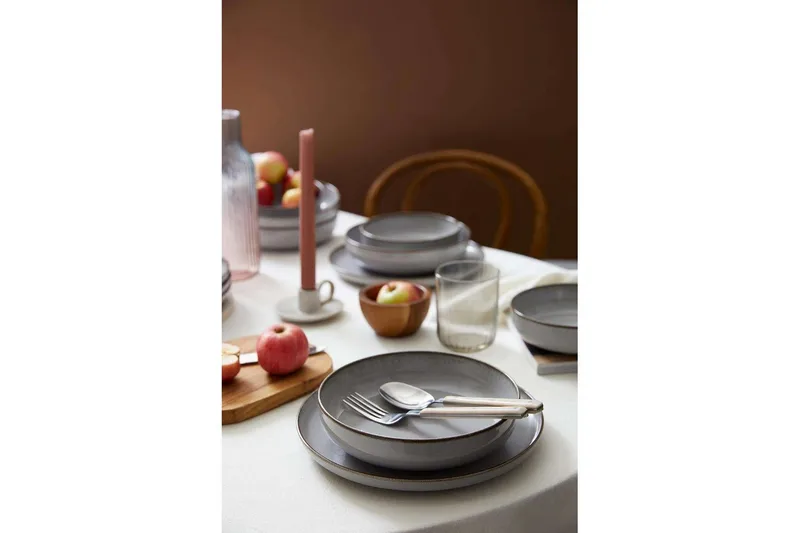 Middagset (12 delar) Pinewick Grå - Kolgrå - Servering & matlagning - Tallrikar & skålar - Tallrikar set