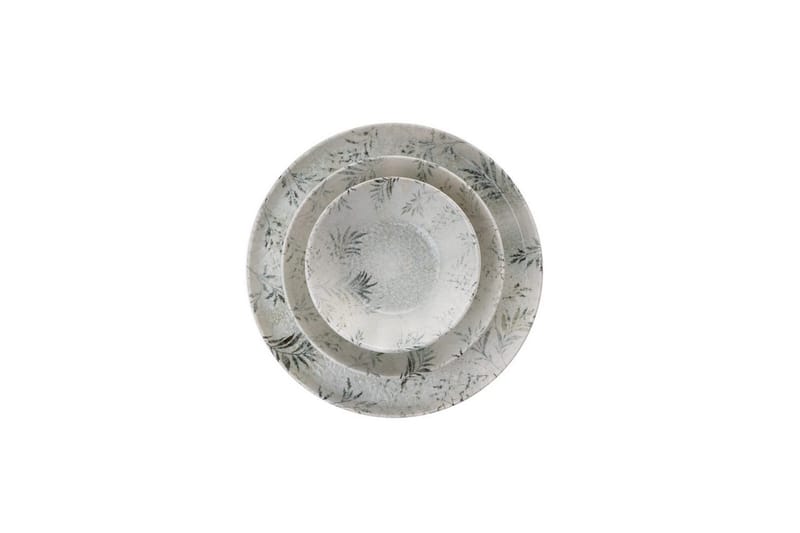 Middagset (18 delar) Haruka Vit / Antracit - Vit/Antracit - Servering & matlagning - Tallrikar & skålar - Tallrikar set