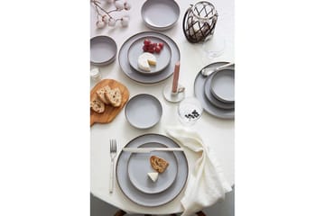 Middagset (24 delar) Ostwerwal Grå - Mörkgrå - Servering & matlagning - Tallrikar & skålar - Tallrikar set