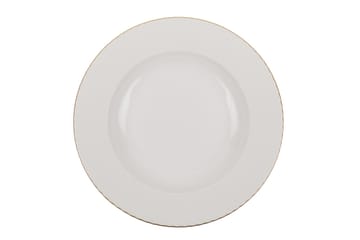 Middagsservis Adine 24 Delar Porslin - Vit|Guld - Servering & matlagning - Tallrikar & skålar