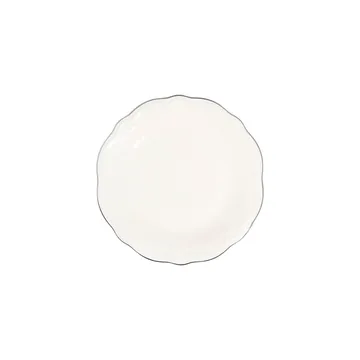 Platin Middagsservis (24 delar) 32x36x41 cm - Vit/silver - Servering & matlagning - Tallrikar & skålar - Fyrkantiga tallrikar