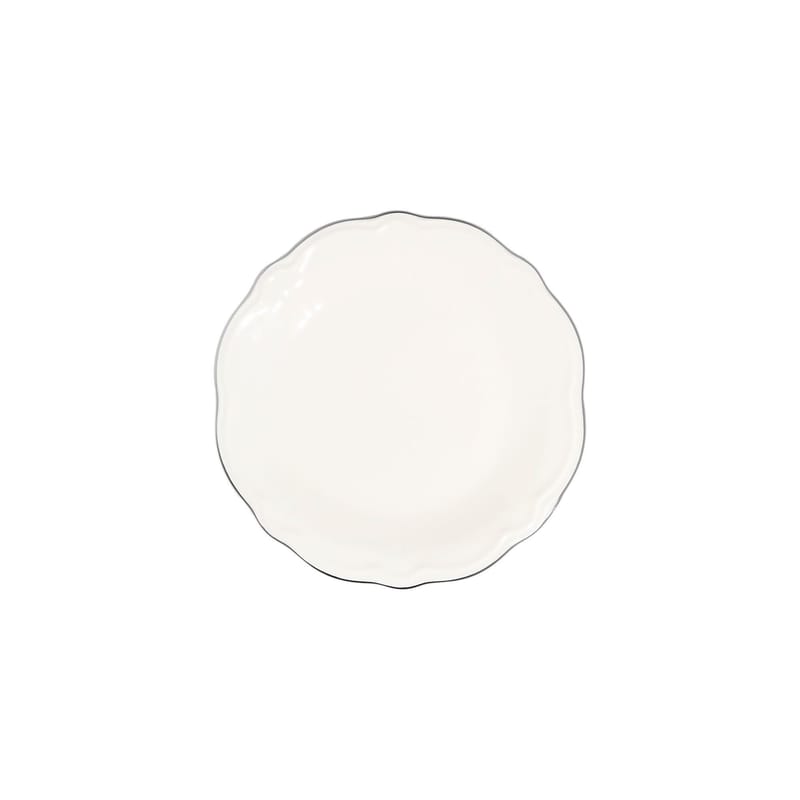 Platin Middagsservis (24 delar) 32x36x41 cm - Vit/silver - Servering & matlagning - Tallrikar & skålar - Fyrkantiga tallrikar