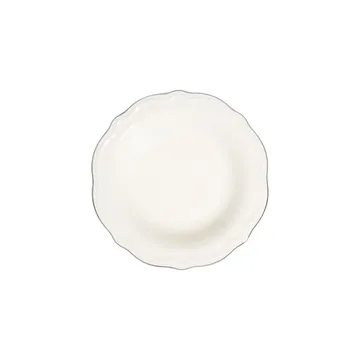 Platin Middagsservis (24 delar) 32x36x41 cm - Vit/silver - Servering & matlagning - Tallrikar & skålar - Fyrkantiga tallrikar