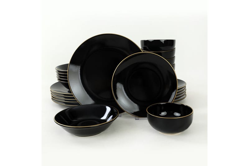 Servis Maman 26 cm - Svart/Guld - Servering & matlagning - Tallrikar & skålar