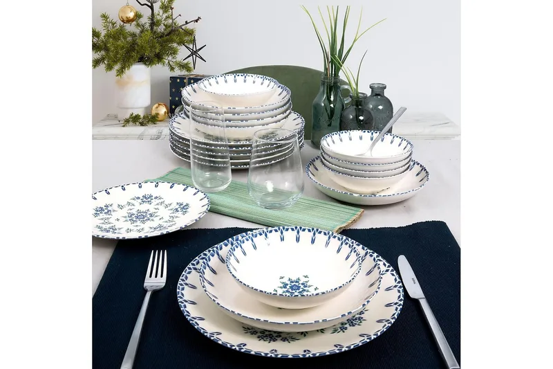 Subatan Tallriksset 24 Delar, Porslin/Vit