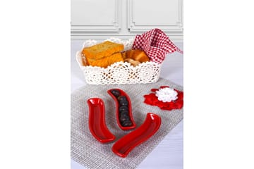 Tallriksset 3-pack - Röd - Servering & matlagning - Tallrikar & skålar - Tallrikar set