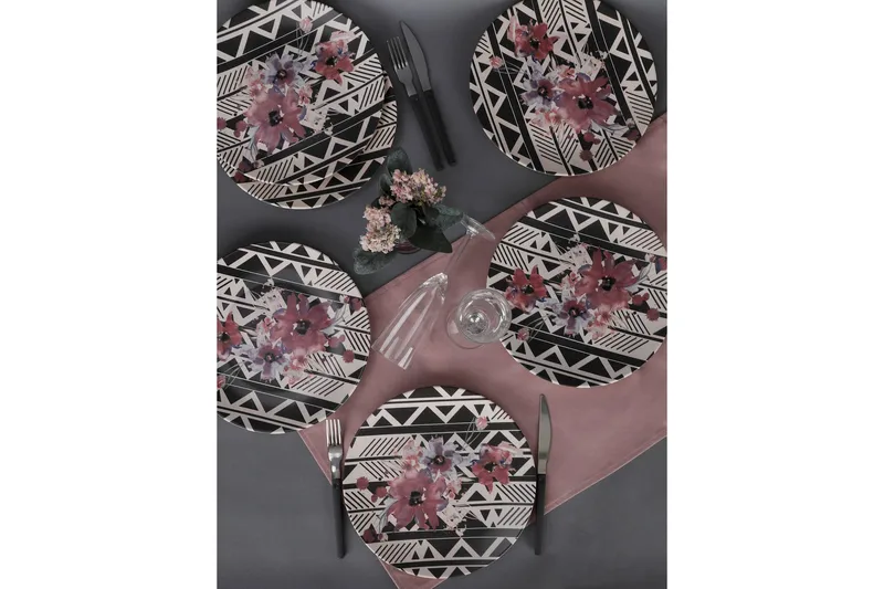 Tallriksset 6-pack - Vit/Svart/Lila - Servering & matlagning - Tallrikar & skålar - Tallrikar set