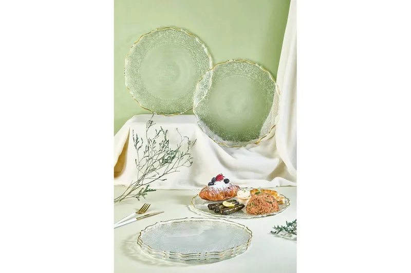 Tharos Tallriksset 28 cm - Transparent - Servering & matlagning - Tallrikar & skålar - Tallrikar set