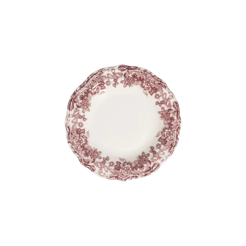 Walen Servis (24 delar) 32x36x41 cm - Vit och mörk bordeaux - Servering & matlagning - Tallrikar & skålar - Fyrkantiga tallrikar