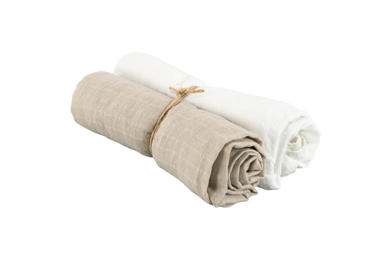 Muslinwrap 2-Pack, Vit/Sand (70 x 70 cm)