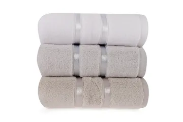 Ashburton Handduk 3-pack - Vit/Ljusblå/Ljusbrun - Textil & mattor - Badrumstextil