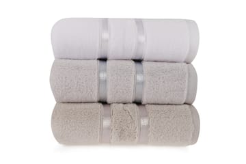Ashburton Handduk 3-pack - Vit/Ljusblå/Ljusbrun - Textil & mattor - Badrumstextil