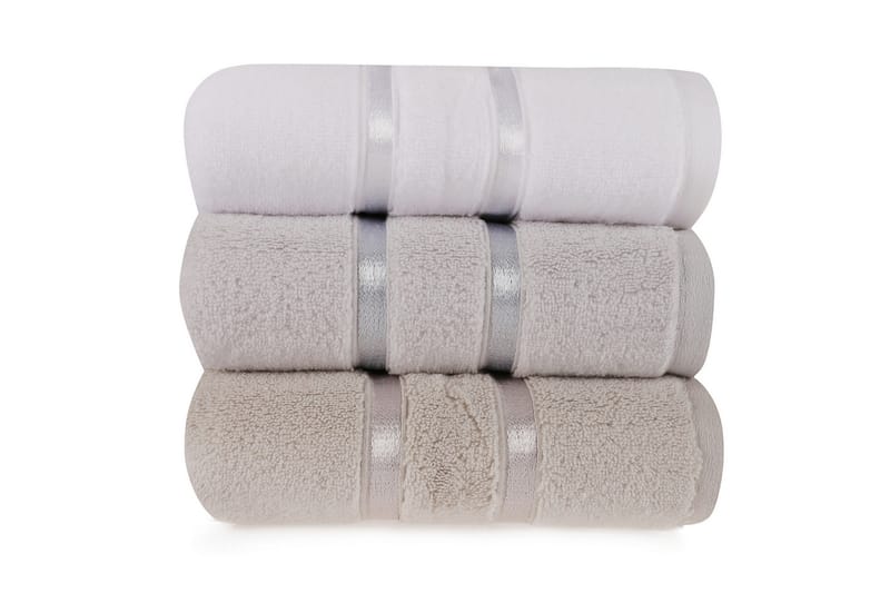 Ashburton Handduk 3-pack - Vit/Ljusblå/Ljusbrun - Textil & mattor - Badrumstextil