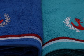 Ashburton Handduk 4-pack - Röd/Grå/Turkos/Blå - Textil & mattor - Badrumstextil