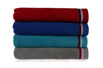 Ashburton Handduk 4-pack - Röd/Grå/Turkos/Blå - Textil & mattor - Badrumstextil