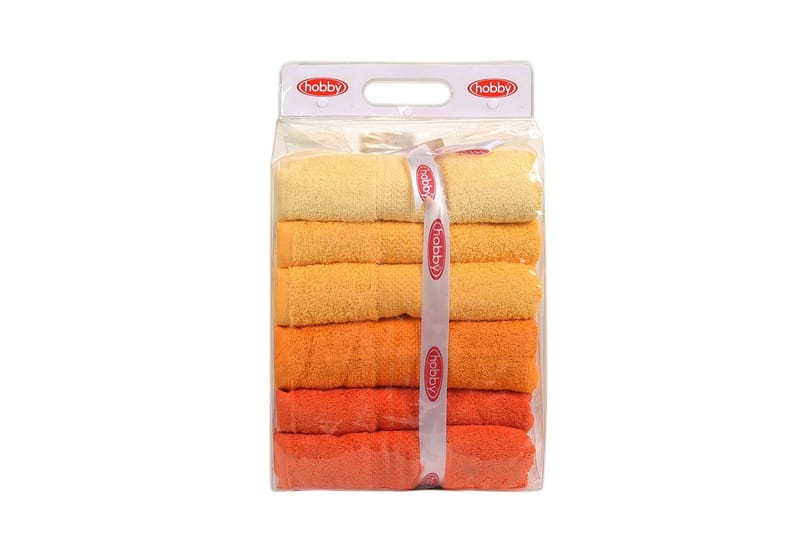 Badhandduk Hobby 70x140 cm 2-pack - Gul/Orange - Badrumstextil - Stort badlakan - Badlakan & badhandduk